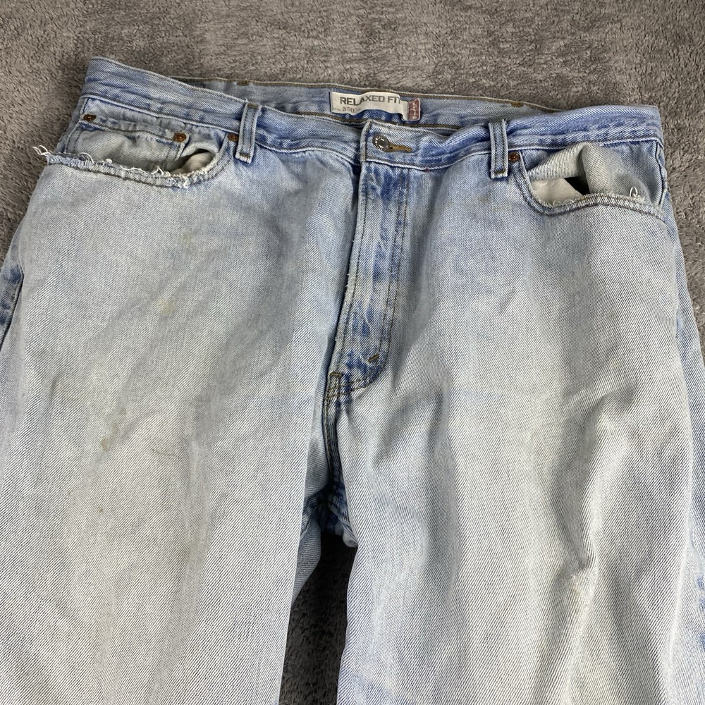Levis‎ 550 Relaxed Fit Jeans Mens 42x28 Blue Light Wash High Rise - Picture 3 of 16
